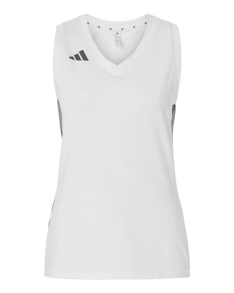 Adidas Women's Quickset V-Neck Sleeveless Jersey. AT120 - White