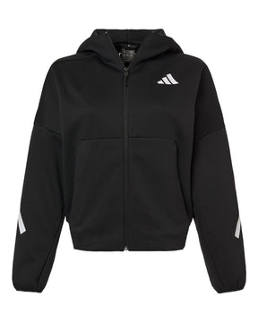 Adidas Women's Z.N.E Full-Zip Hooded Sweatshirt. AT221 - Black/ White