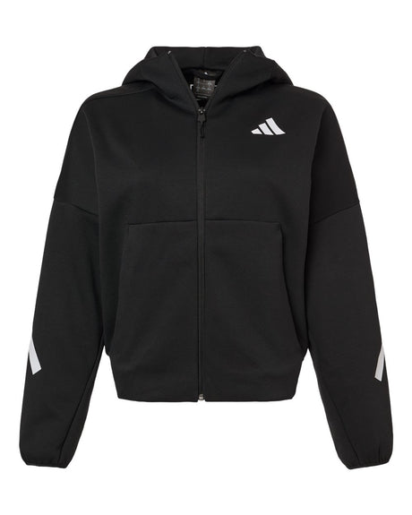 Adidas Women's Z.N.E Full-Zip Hooded Sweatshirt. AT221 - Black/ White