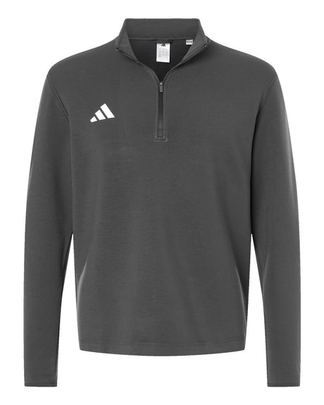 Adidas Men's 3-Stripes Quarter-Zip Pullover. AT400 - Team Grey Four/ White
