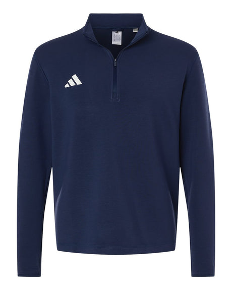 Adidas Men's 3-Stripes Quarter-Zip Pullover. AT400 - Team Navy Blue/ White