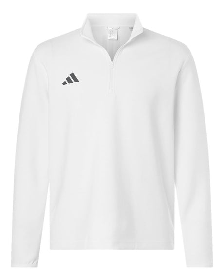 Adidas Men's 3-Stripes Quarter-Zip Pullover. AT400 - White/ Team Grey Four