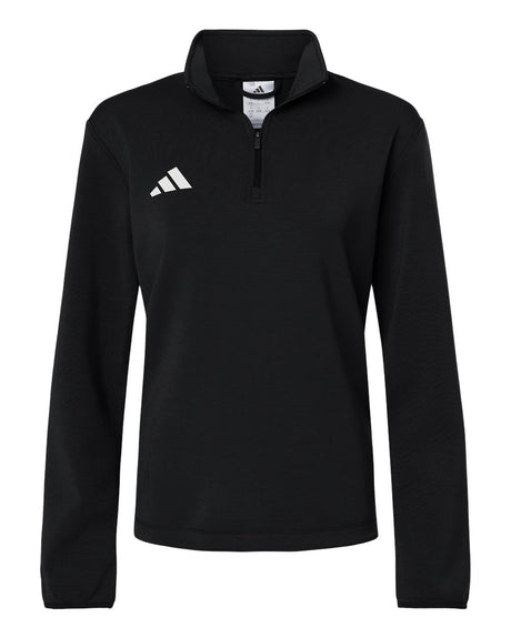 Adidas Women's 3-Stripes Quarter-Zip Pullover. AT401 - Black/ White