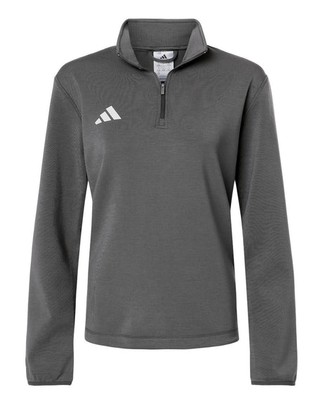 Adidas Women's 3-Stripes Quarter-Zip Pullover. AT401 - Team Grey Four/ White