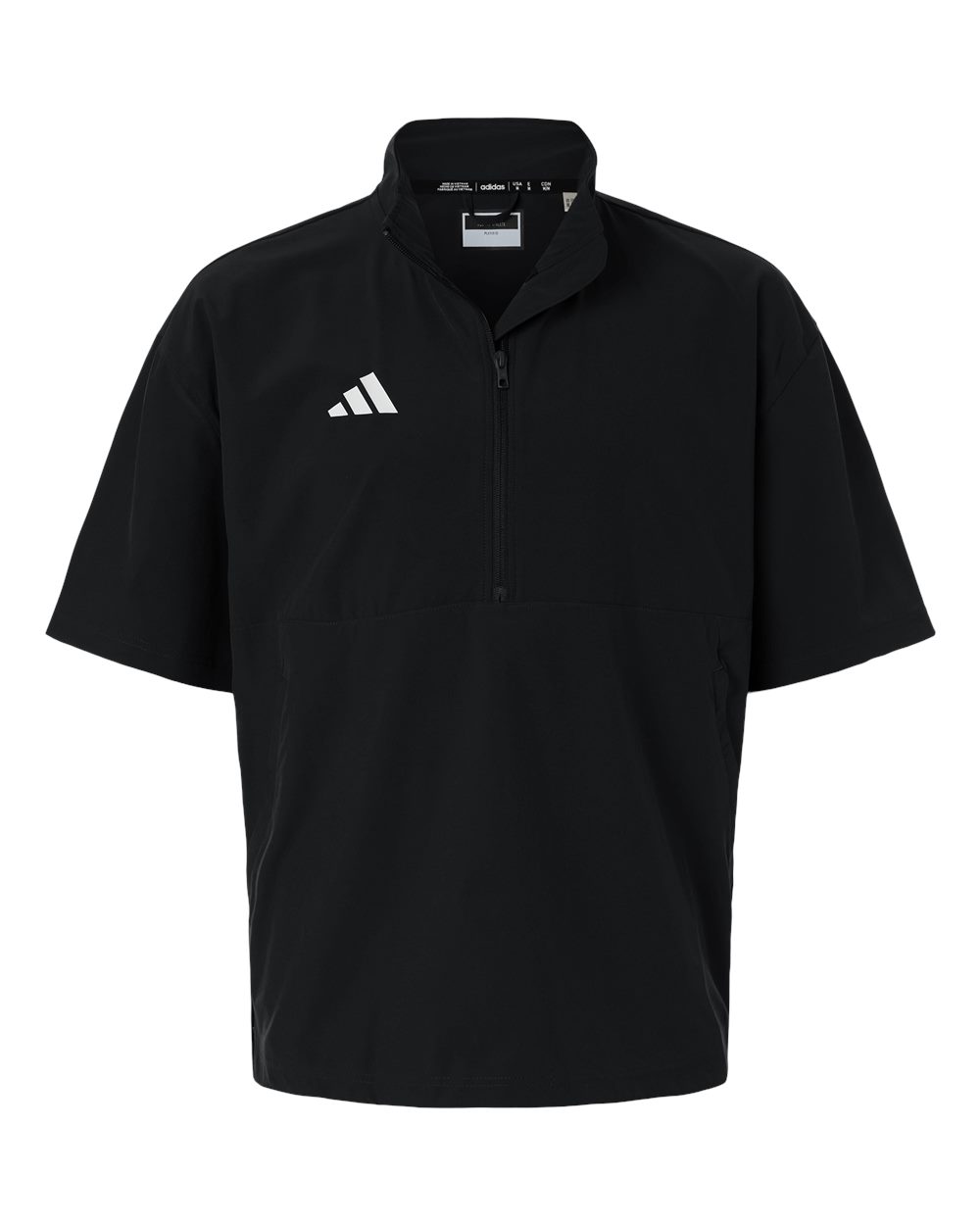 Adidas Men's Short Sleeve Quarter-Zip Pullover. AT505 - Black/ White