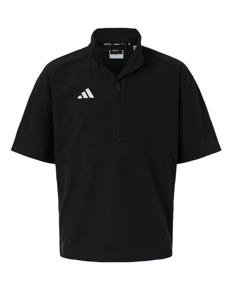 Adidas Men's Short Sleeve Quarter-Zip Pullover. AT505 - Black/ White