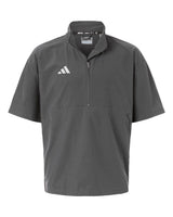 Adidas Men's Short Sleeve Quarter-Zip Pullover. AT505 - Team Grey Four/ White