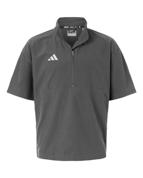 Adidas Men's Short Sleeve Quarter-Zip Pullover. AT505 - Team Grey Four/ White