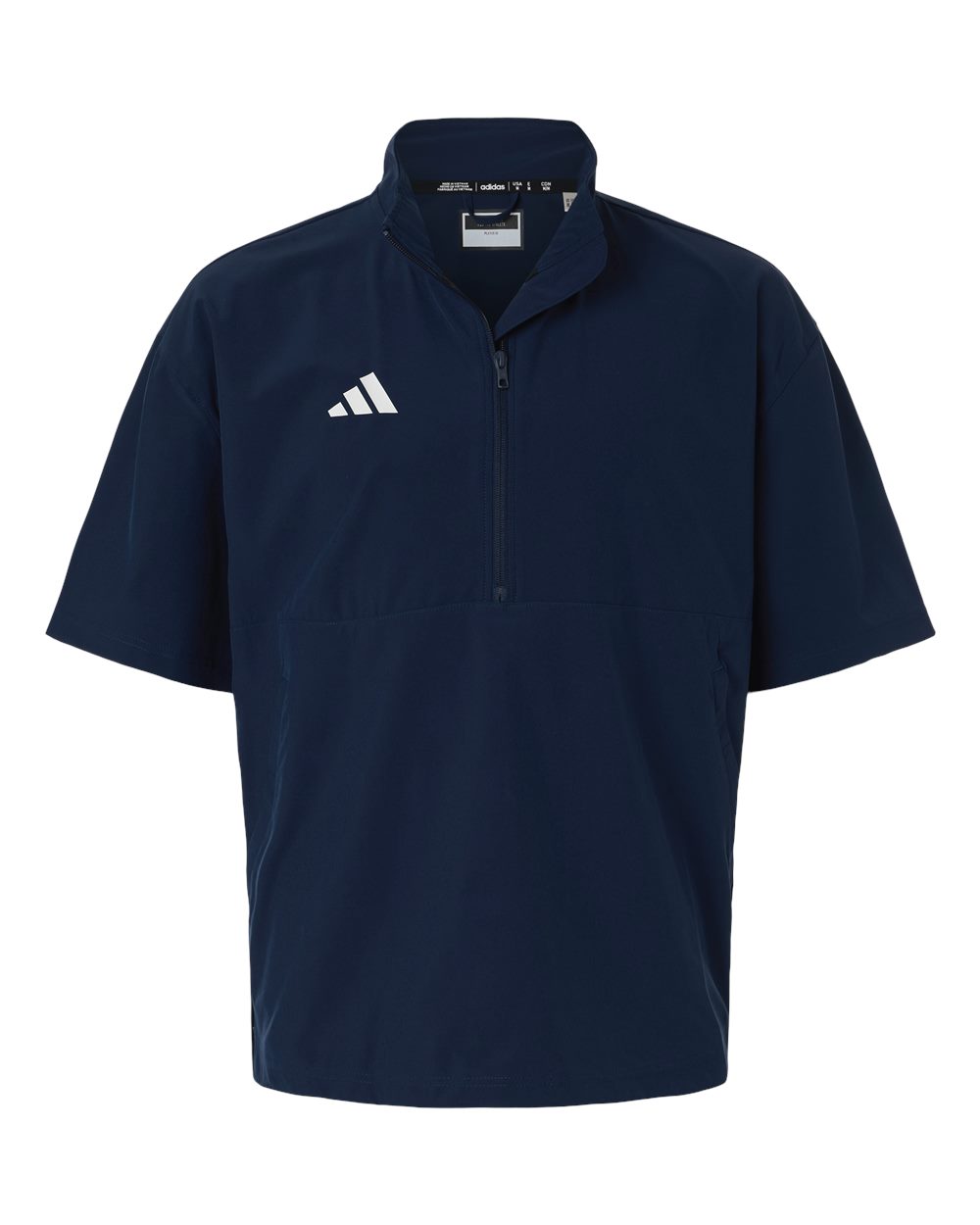 Adidas Men's Short Sleeve Quarter-Zip Pullover. AT505 - Team Navy Blue/ White