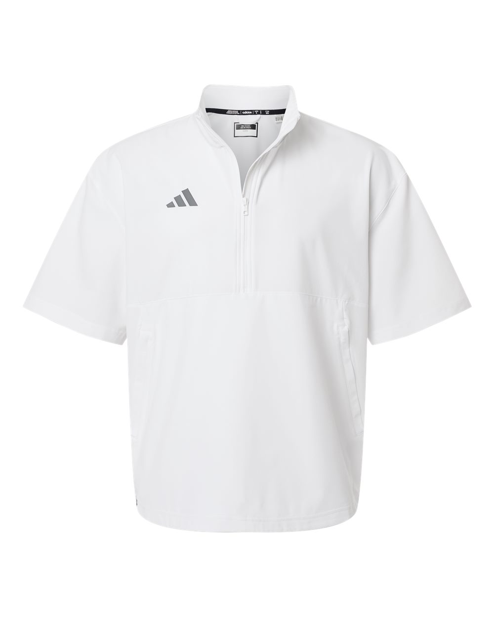 Adidas Men's Short Sleeve Quarter-Zip Pullover. AT505 - White/ Team Grey Four