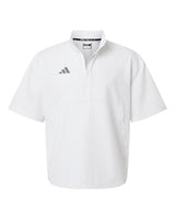 Adidas Men's Short Sleeve Quarter-Zip Pullover. AT505 - White/ Team Grey Four