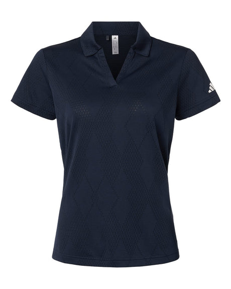 Adidas Women's Textured Jacquard Polo. A727 - Collegiate Navy