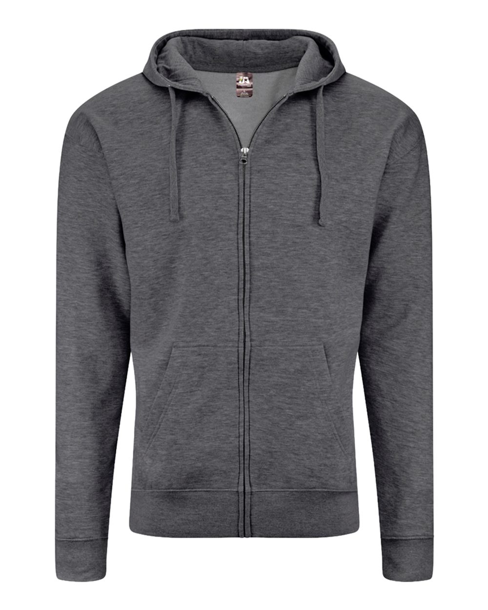 J. America Unisex BTB Fleece Hooded Full-Zip Sweatshirt. 8723 - Charcoal Heather
