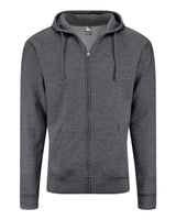 J. America Unisex BTB Fleece Hooded Full-Zip Sweatshirt. 8723 - Charcoal Heather