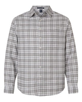 Devon & Jones Men's Concord Yarn-Dye Flannel Shirt. DG508 - Graphite/ Grey/ White