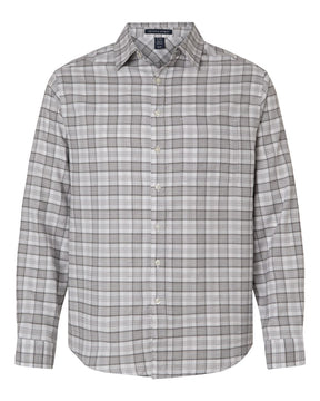 Devon & Jones Men's Concord Yarn-Dye Flannel Shirt. DG508 - Graphite/ Grey/ White