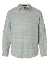 Devon & Jones Men's Concord Yarn-Dye Flannel Shirt. DG508 - Grey/ Balsam Green/ White