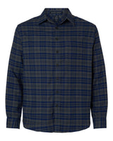 Devon & Jones Men's Concord Yarn-Dye Flannel Shirt. DG508 - Midnight Royal/ Graphite/ Black