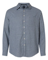 Devon & Jones Men's Concord Yarn-Dye Flannel Shirt. DG508 - Navy/ French Blue/ White
