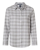 Devon & Jones Women's Concord Yarn-Dye Flannel Shirt. DG508W - Graphite/ Grey/ White