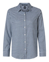 Devon & Jones Women's Concord Yarn-Dye Flannel Shirt. DG508W - Navy/ French Blue/ White