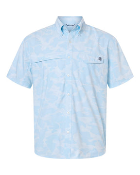 HUK Men's Tidepoint Printed Short Sleeve Shirt. H1500220 - Coastal Drift