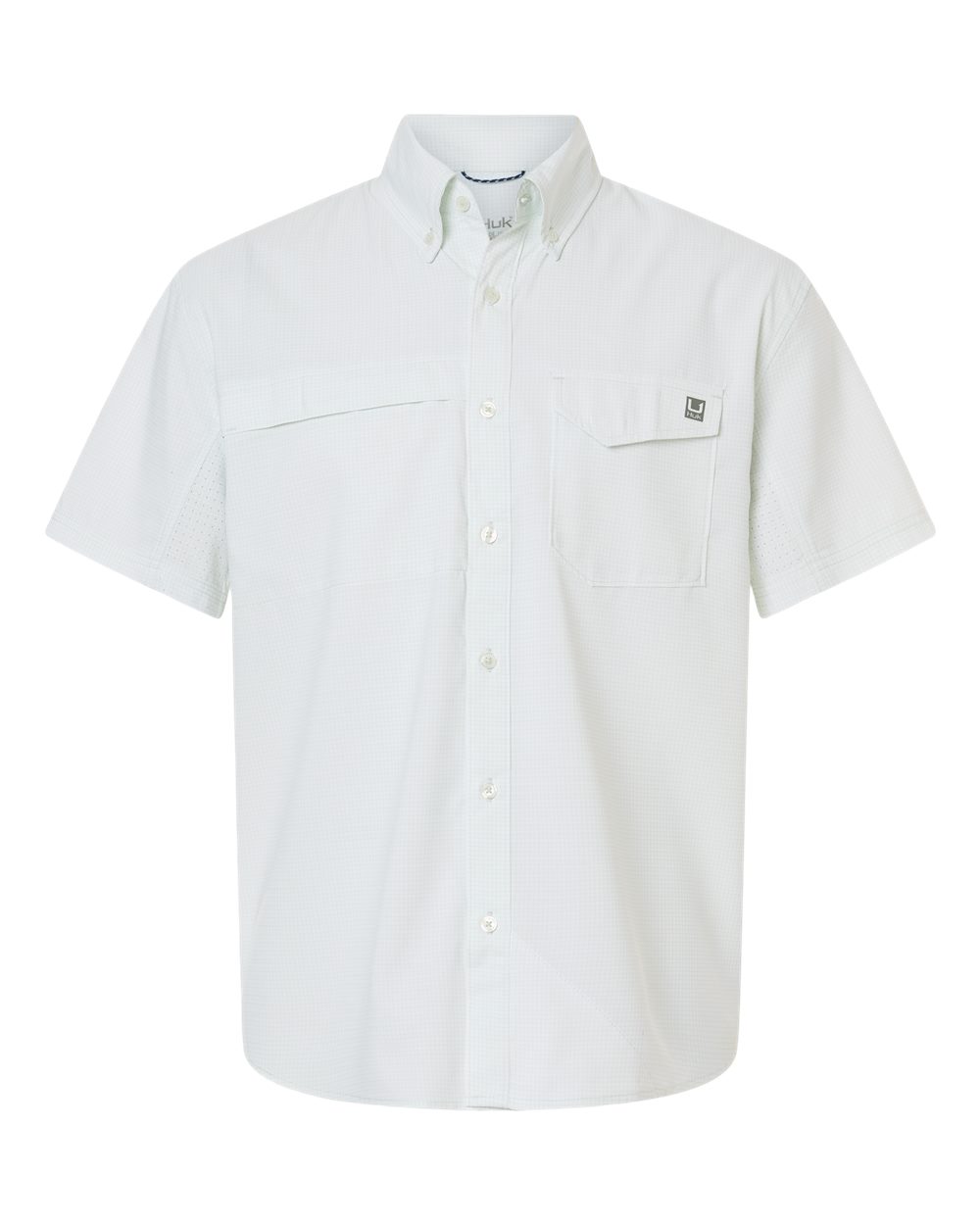 HUK Men's Tidepoint Printed Short Sleeve Shirt. H1500220 - Pale Algae