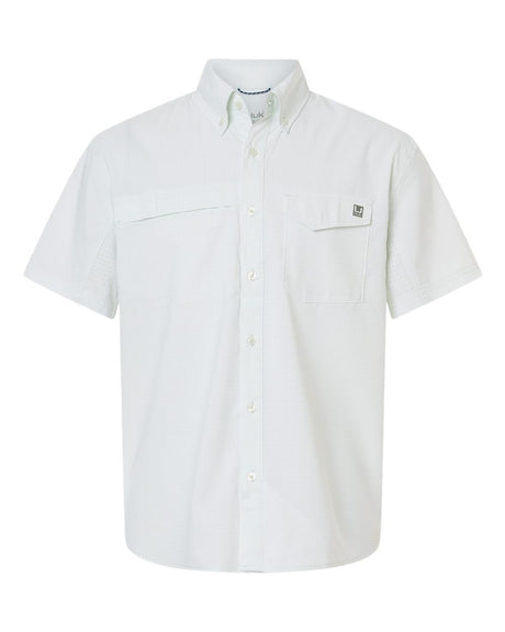 HUK Men's Tidepoint Printed Short Sleeve Shirt. H1500220 - Pale Algae