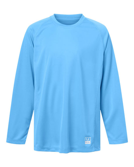 HUK Youth Pursuit Long Sleeve T-Shirt. H712L004 - Marolina Blue