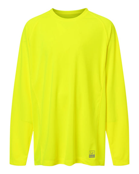 HUK Youth Pursuit Long Sleeve T-Shirt. H712L004 - Neon Yellow