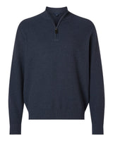 Devon & Jones Men's Hartland Textured Quarter Zip Sweater. DG450 - Navy Melange