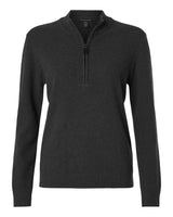 Devon & Jones Women's Hartland Textured Quarter Zip Sweater. DG450W - Black Melange