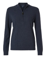 Devon & Jones Women's Hartland Textured Quarter Zip Sweater. DG450W - Navy Melange