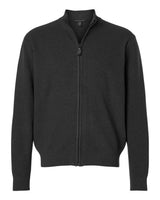 Devon & Jones Men's Hartland Textured Full Zip Sweater. DG451 - Black Melange