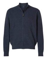 Devon & Jones Men's Hartland Textured Full Zip Sweater. DG451 - Navy Melange