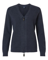 Devon & Jones Women's Hartland Textured Full Zip Sweater. DG451W - Navy Melange