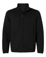 North End Men's Aspen Herringbone Fleece Full-Zip. NE425 - Black