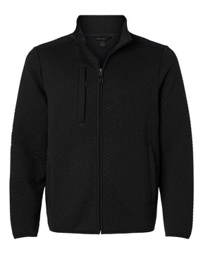 North End Men's Aspen Herringbone Fleece Full-Zip. NE425 - Black