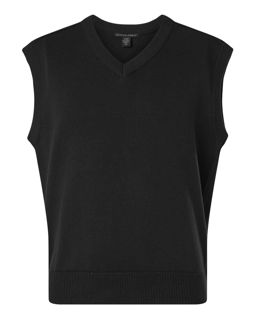 Devon & Jones Men's New Classics V-Neck Sweater Vest. DG448 - Black