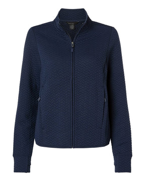 North End Women's Aspen Herringbone Fleece Full-Zip. NE425W - Classic Navy