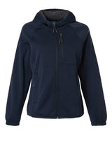 North End Women's Terrain Bonded Fleece Hooded Jacket. NE430W - Classic Navy Heather