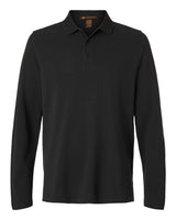 Harriton Men's Valiant Cotton Snag Protect Long-Sleeve Polo. M205L - Black