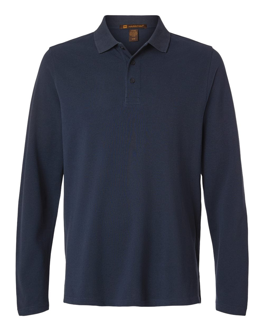 Harriton Men's Valiant Cotton Snag Protect Long-Sleeve Polo. M205L - Dark Navy
