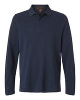 Harriton Men's Valiant Cotton Snag Protect Long-Sleeve Polo. M205L - Dark Navy