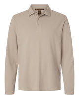 Harriton Men's Valiant Cotton Snag Protect Long-Sleeve Polo. M205L - Khaki