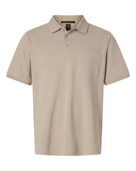 Harriton Men's Valiant Cotton Snag Protect Pocket Polo. M205P - Khaki