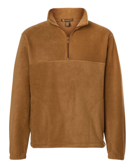 Harriton Men's Fleece Quarter-Zip Pullover. M980 - Duck Brown