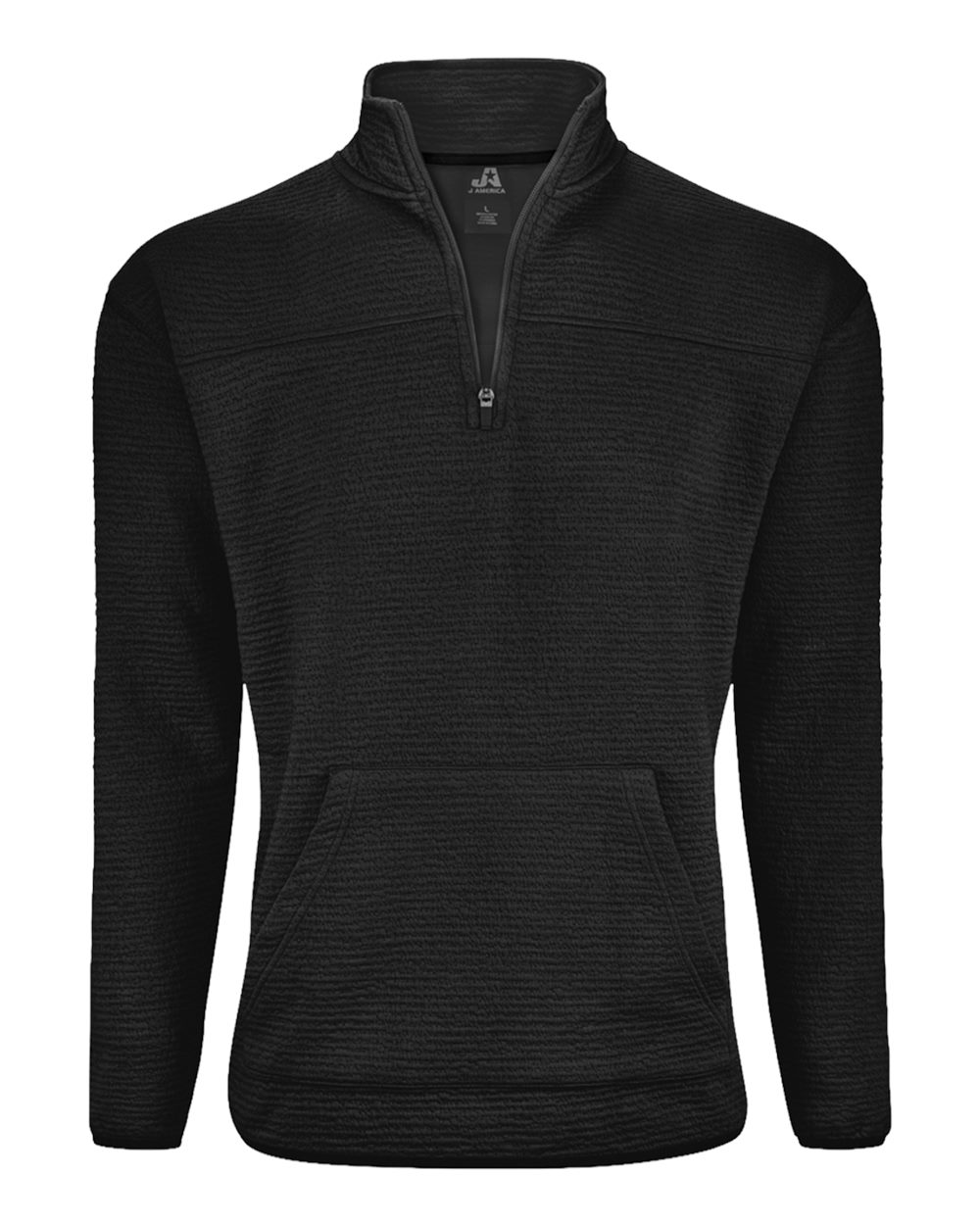 J. America Unisex Pebble Fleece Quarter-Zip Pullover. 8773 - Black