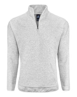 J. America Unisex Pebble Fleece Quarter-Zip Pullover. 8773 - Grey Heather