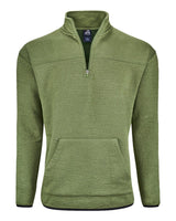 J. America Unisex Pebble Fleece Quarter-Zip Pullover. 8773 - Moss
